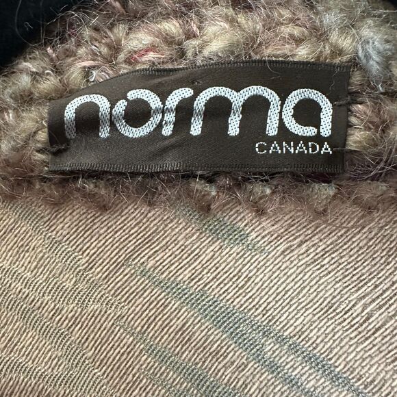 Norma Canada Wool Mohair Vintage Patchwork Chunky Yarn Zip Jacket Small NEW - Picture 8 of 9